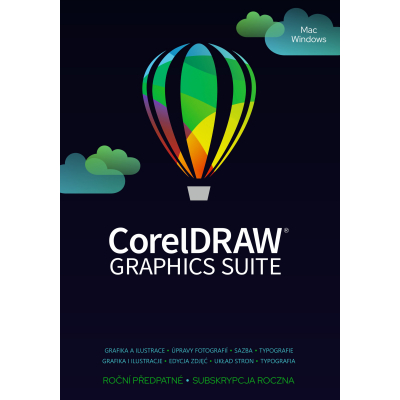 CorelDRAW Graphics Suite Business licence, CorelSure Maintenance, prodloužení podpory na 1 rok                    