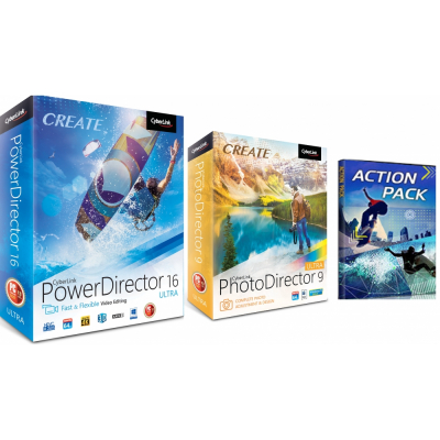 CyberLink PowerDirector 16 Ultra + PhotoDirector 9 Ultra + Action Pack                    