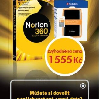 Norton 360 5.0 + 320GB Disk ZDARMA