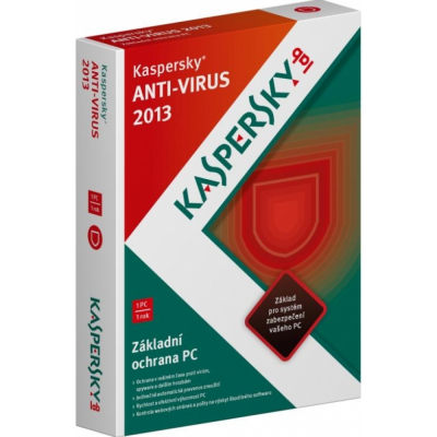 Kaspersky Anti-Virus 2013 CZE, 1 licence na 1 rok                    