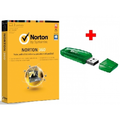 Norton 360 7.0 CZ 1 uživatel 3 PC, 1 rok + Emtec C400 USB 2.0 64GB                    