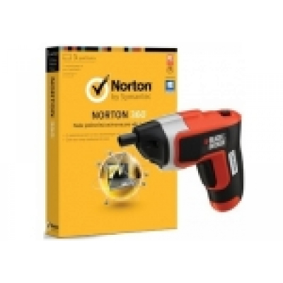 Norton 360 2014 CZ, 3 PC, 1 rok + Aku Šroubovák Black&Decker KC460LN