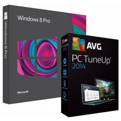 Windows 8 Pro 64-bit CZ, OEM + AVG PC Tuneup 2014, 1 PC, 1 rok                    